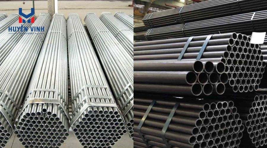 phân biệt ống thép đen và ống thép mạ kẽm