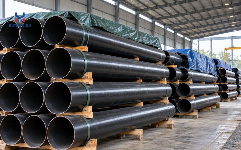 Cách bảo quản ống thép đen cỡ lớn khi kê xếp trong kho
